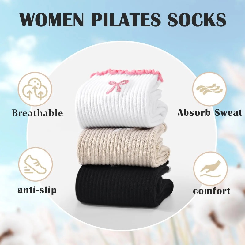 Pilates & Yoga Elastic Band - プロフェッショナルヨガソックス、コットンストラップシリコン滑り止めピラティスフィットネスダンスフロアソックス