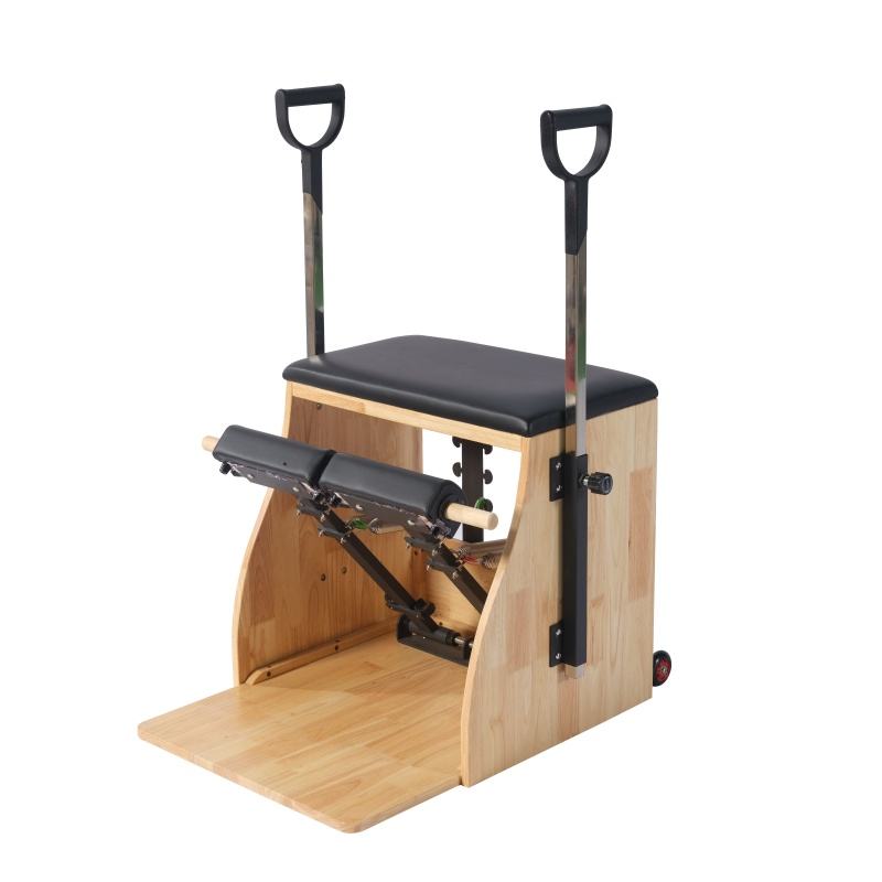 Pilates Yoga Chair - ヨガ＆ピラティススタジオ用カスタム商業用オーク材ウンダチェア、ステンレススチールスプリングで調節可能、身体の健康に最適
