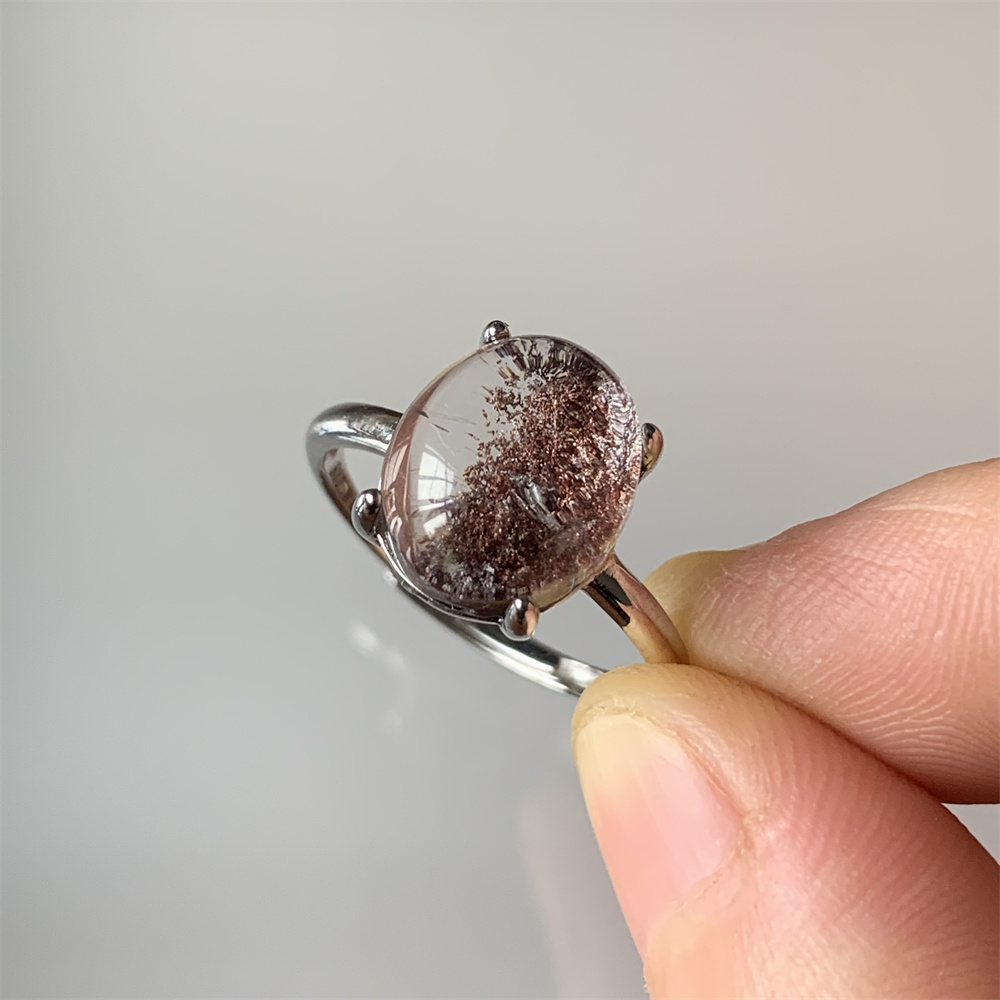 天然ロードライトクォーツ女性リングガーデンクォーツヒーリング - Pilates Ring Magic のレビューと価格