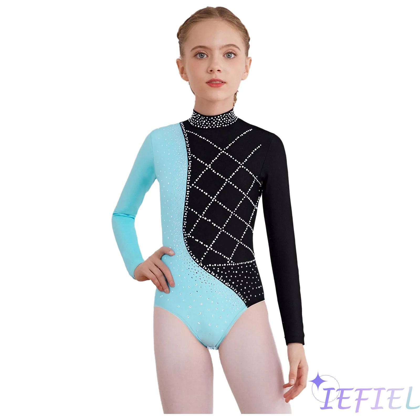 女の子用光沢のあるラインストーン体操リリカルダンスレオタード - Yoga Pilates Girl のレビューと価格