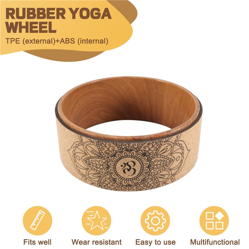 A65G-コルクヨガホイール ヨガポーズやバックベンド、イン - Yoga Wheel Dharma のレビューと価格