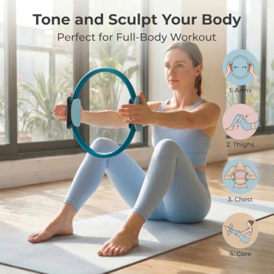 ホームジム用ピラティスリングアクセサリーセット：15インチの - Pilates Ring Magic のレビューと価格