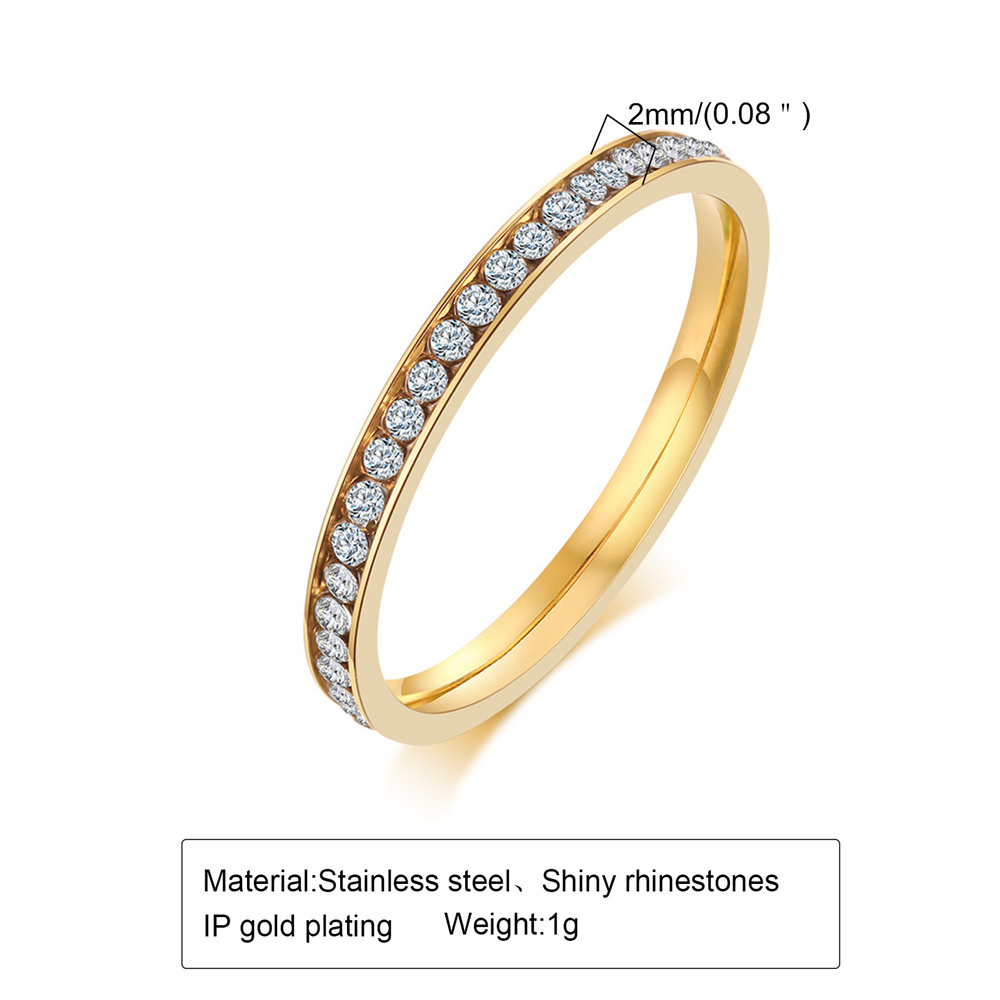 2 ミリメートルアイスアウトキュービックジルコニアリング女性 - Pilates Ring Magic のレビューと価格