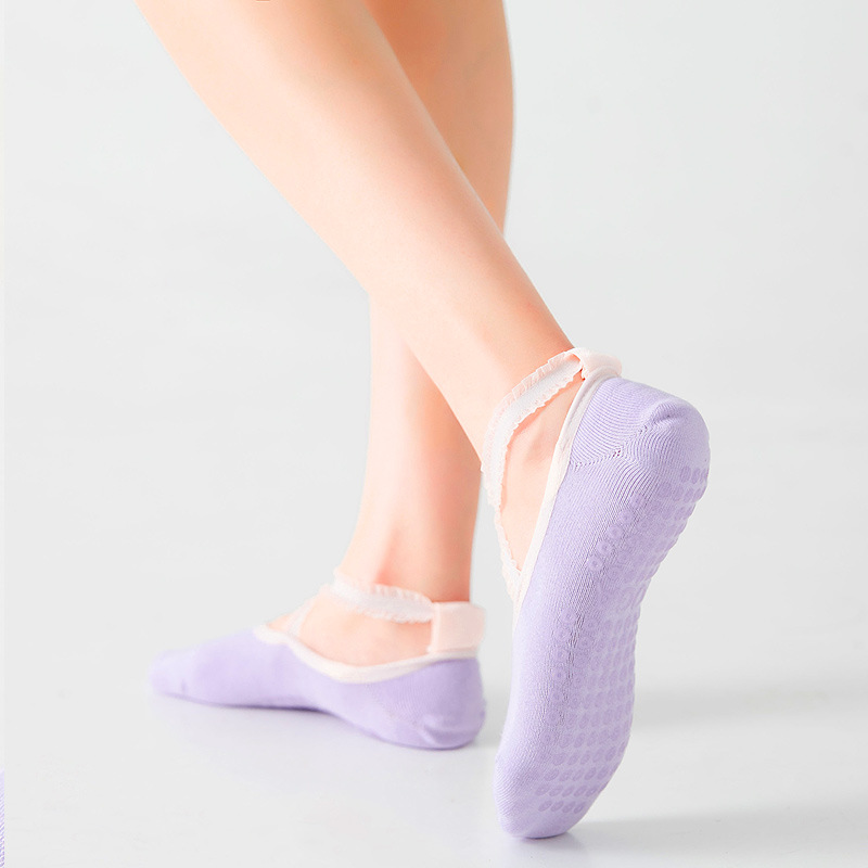 プロフェッショナルソリッドカラーヨガソックスシリコン滑り止め - Yoga Pilates Girl のレビューと価格