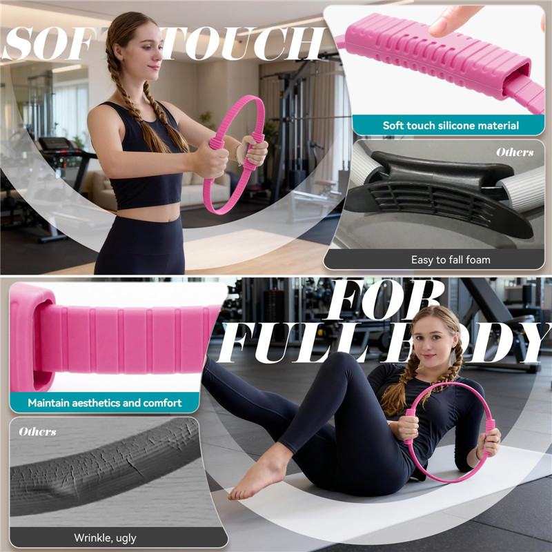 環境に優しいダブルハンドルシリコンヨガリングマジックサークル - Pilates Ring Magic のレビューと価格